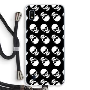 CaseCompany Musketon Skulls: Samsung Galaxy A10 Transparant Hoesje met koord