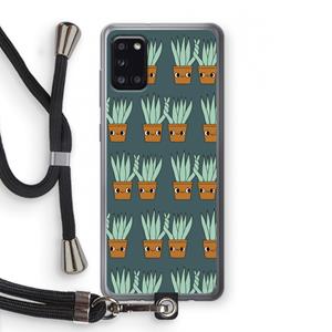 CaseCompany Sansevieria: Samsung Galaxy A31 Transparant Hoesje met koord