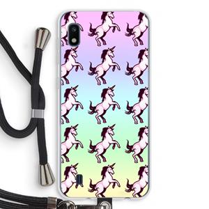 CaseCompany Musketon Unicorn: Samsung Galaxy A10 Transparant Hoesje met koord