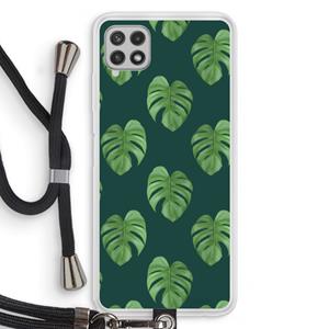 CaseCompany Monstera leaves: Samsung Galaxy A22 4G Transparant Hoesje met koord