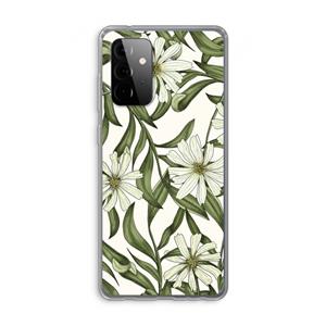CaseCompany Wit bloemenpatroon: Samsung Galaxy A72 Transparant Hoesje