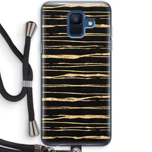 CaseCompany Gouden strepen: Samsung Galaxy A6 (2018) Transparant Hoesje met koord