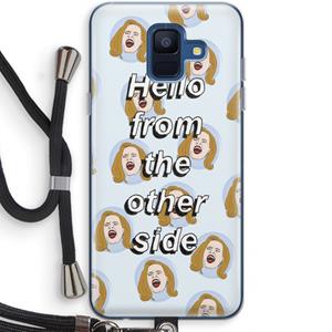CaseCompany Hello: Samsung Galaxy A6 (2018) Transparant Hoesje met koord