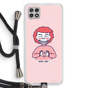 CaseCompany Hartje: Samsung Galaxy A22 4G Transparant Hoesje met koord