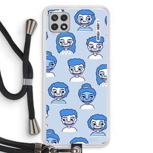 CaseCompany Gezichtjes: Samsung Galaxy A22 4G Transparant Hoesje met koord
