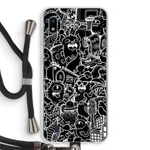 CaseCompany Vexx Black City : Samsung Galaxy A10 Transparant Hoesje met koord