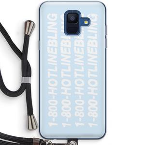 CaseCompany Hotline bling blue: Samsung Galaxy A6 (2018) Transparant Hoesje met koord