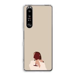 CaseCompany I drink wine: Sony Xperia 1 III Transparant Hoesje
