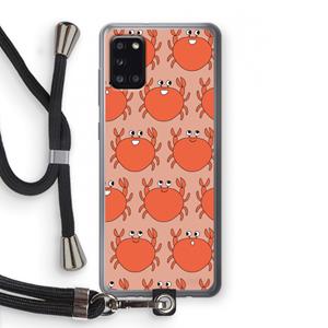 CaseCompany Krab: Samsung Galaxy A31 Transparant Hoesje met koord