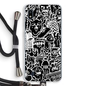 CaseCompany Vexx Black Mixtape: Samsung Galaxy A10 Transparant Hoesje met koord