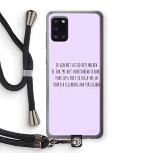 CaseCompany Regenboog: Samsung Galaxy A31 Transparant Hoesje met koord