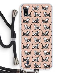 CaseCompany Zwarte poes: Samsung Galaxy A10 Transparant Hoesje met koord