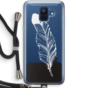 CaseCompany Pluim: Samsung Galaxy A6 (2018) Transparant Hoesje met koord