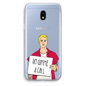 CaseCompany Gimme a call: Samsung Galaxy J3 (2017) Transparant Hoesje
