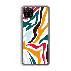 CaseCompany Colored Zebra: Samsung Galaxy A12 Transparant Hoesje