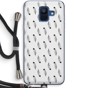 CaseCompany Pluimen: Samsung Galaxy A6 (2018) Transparant Hoesje met koord