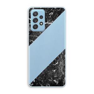 CaseCompany Zwart marmer: Samsung Galaxy A73 Transparant Hoesje
