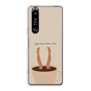 CaseCompany Aggressively drinks coffee: Sony Xperia 1 III Transparant Hoesje