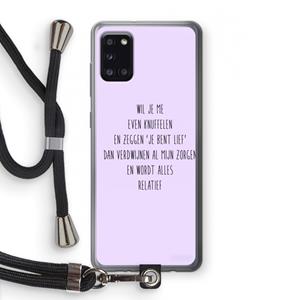 CaseCompany Relatief: Samsung Galaxy A31 Transparant Hoesje met koord