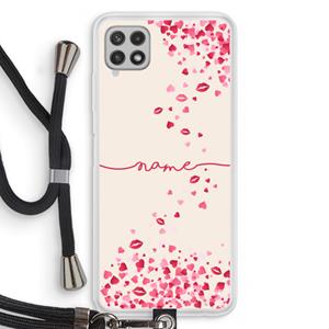 CaseCompany Hartjes en kusjes: Samsung Galaxy A22 4G Transparant Hoesje met koord