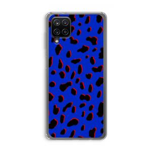 CaseCompany Blue Leopard: Samsung Galaxy A12 Transparant Hoesje