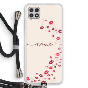 CaseCompany Kusjes: Samsung Galaxy A22 4G Transparant Hoesje met koord