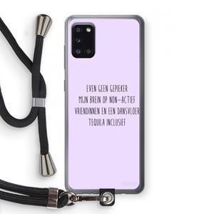 CaseCompany Tequila: Samsung Galaxy A31 Transparant Hoesje met koord
