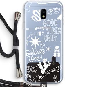 CaseCompany Good vibes: Samsung Galaxy J3 (2017) Transparant Hoesje met koord