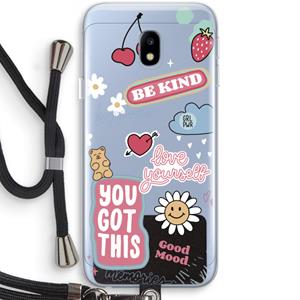 CaseCompany Positivity: Samsung Galaxy J3 (2017) Transparant Hoesje met koord