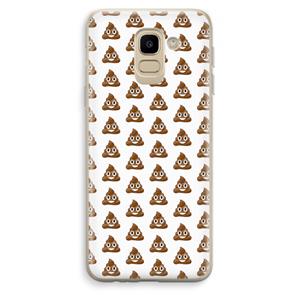 CaseCompany Poop emoji: Samsung Galaxy J6 (2018) Transparant Hoesje