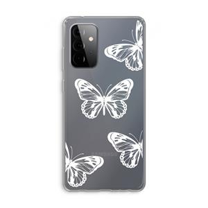 CaseCompany White butterfly: Samsung Galaxy A72 Transparant Hoesje
