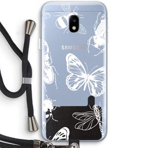 CaseCompany Tiny Bugs: Samsung Galaxy J3 (2017) Transparant Hoesje met koord