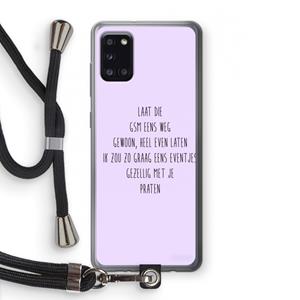 CaseCompany GSM: Samsung Galaxy A31 Transparant Hoesje met koord