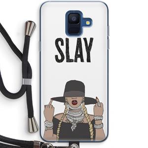 CaseCompany Slay All Day: Samsung Galaxy A6 (2018) Transparant Hoesje met koord