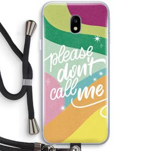 CaseCompany Don't call: Samsung Galaxy J3 (2017) Transparant Hoesje met koord