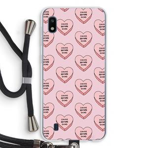 CaseCompany Chicks before dicks: Samsung Galaxy A10 Transparant Hoesje met koord