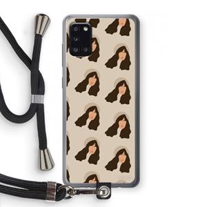 CaseCompany Bonjour mon amour: Samsung Galaxy A31 Transparant Hoesje met koord