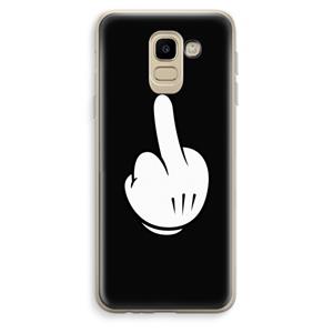 CaseCompany Middle finger black: Samsung Galaxy J6 (2018) Transparant Hoesje