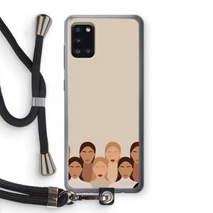 CaseCompany Girls girls girls: Samsung Galaxy A31 Transparant Hoesje met koord