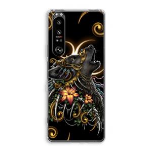 CaseCompany Huilende Wolf: Sony Xperia 1 III Transparant Hoesje