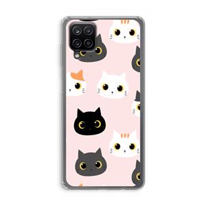 CaseCompany Katten: Samsung Galaxy A12 Transparant Hoesje