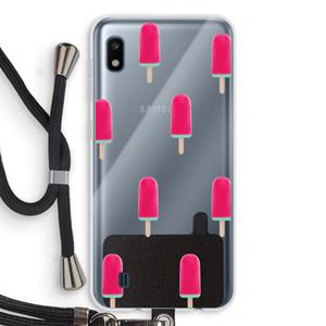 CaseCompany Waterijsje: Samsung Galaxy A10 Transparant Hoesje met koord
