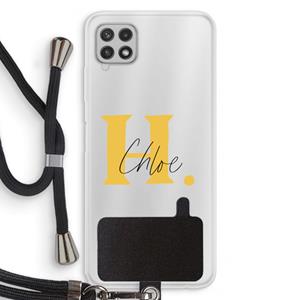CaseCompany Amber Script: Samsung Galaxy A22 4G Transparant Hoesje met koord