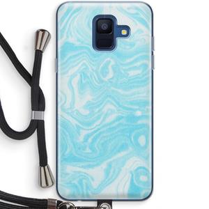 CaseCompany Waterverf blauw: Samsung Galaxy A6 (2018) Transparant Hoesje met koord