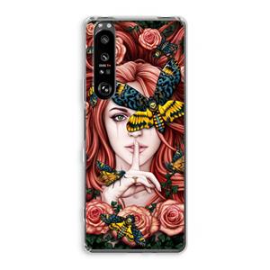 CaseCompany Lady Moth: Sony Xperia 1 III Transparant Hoesje