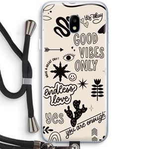 CaseCompany Good vibes: Samsung Galaxy J3 (2017) Transparant Hoesje met koord