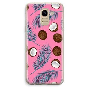 CaseCompany Kokosnoot roze: Samsung Galaxy J6 (2018) Transparant Hoesje