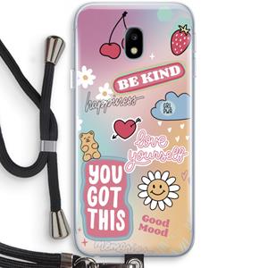 CaseCompany Positivity: Samsung Galaxy J3 (2017) Transparant Hoesje met koord