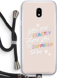 CaseCompany Right Place: Samsung Galaxy J3 (2017) Transparant Hoesje met koord