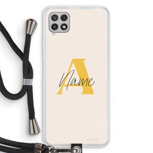 CaseCompany Amber Script: Samsung Galaxy A22 4G Transparant Hoesje met koord